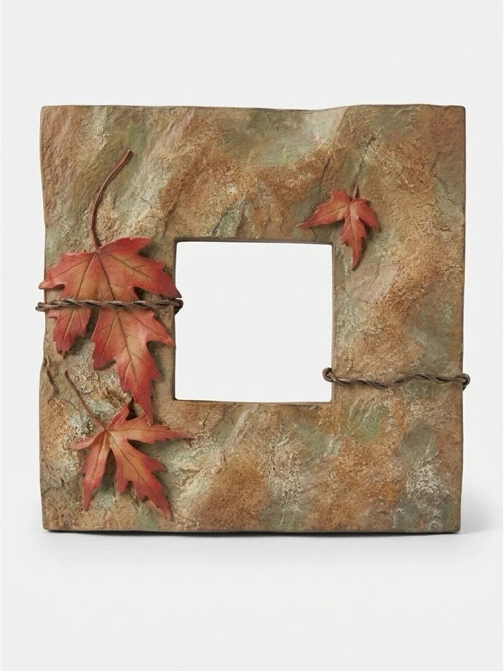 Vintage 1996 Frame-ology Rose Maple Fall Leaf 3x3 Photo Frame United Design